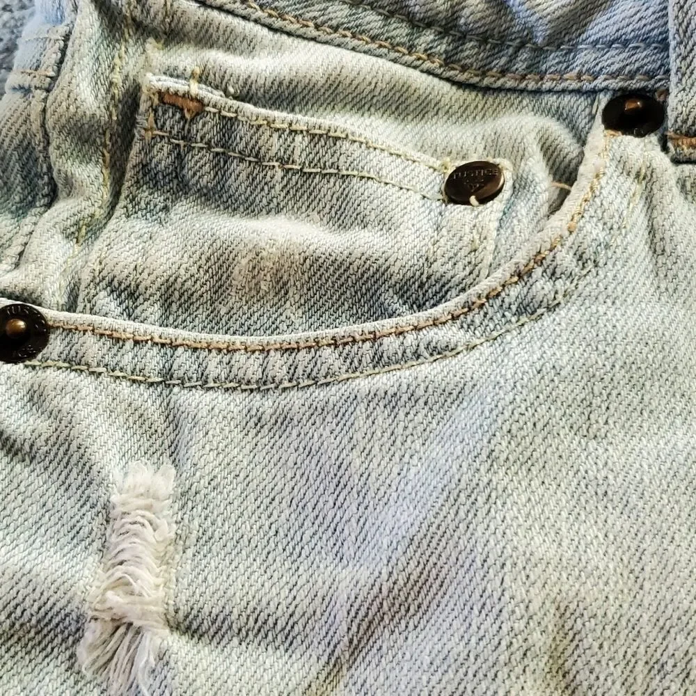 Justice Girls Light Blue Denim Jean Shorts Size 12
